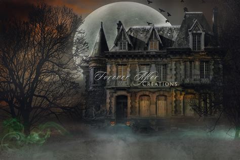 Spooky Haunted House Fondo Digital / Telón de fondo - Etsy México