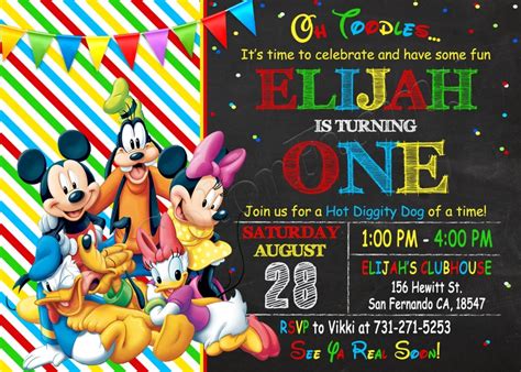 Mickey mouse clubhouse invitation mickey mouse invitation etsy – Artofit