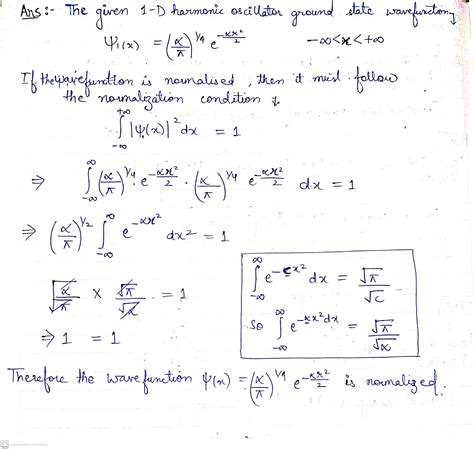 [Solved] Consider the 1-D harmonic oscillator ground state wave function:... | Course Hero