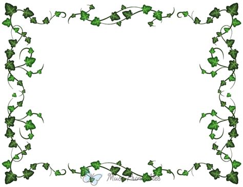 Printable Landscape Ivy Page Border