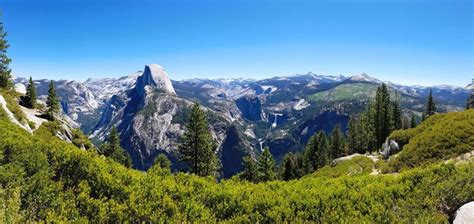 Premium Photo | Half dome view from glacier point in yosemite national park