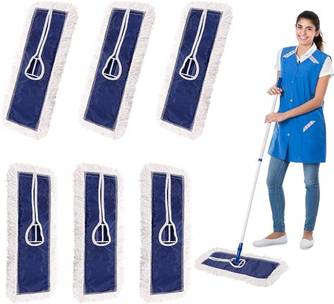 Amazon.com: 6 Pieces Cotton Floor Dust Mop Heads Refill Commercial ...