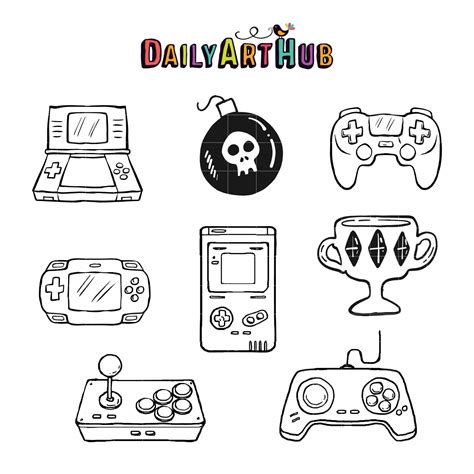 Doodle Games Clip Art Set – Daily Art Hub // Graphics, Alphabets & SVG