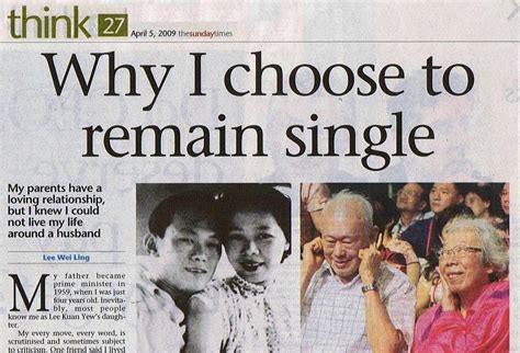 Singapore Newspaper Clippings: Dr. Lee Wei Ling - Why I choose to remain single