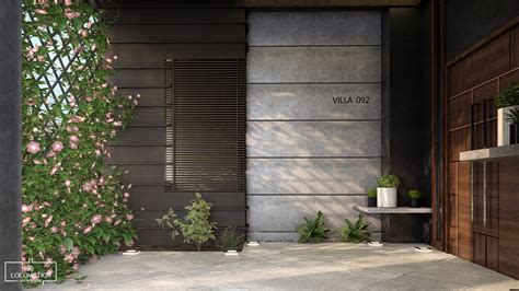 modern villa entrance on Behance