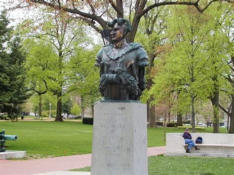 Statue of Chief Tecumseh on grounds of United States Naval Academy, Anapolis, Maryland. ~~ 4/25 ...