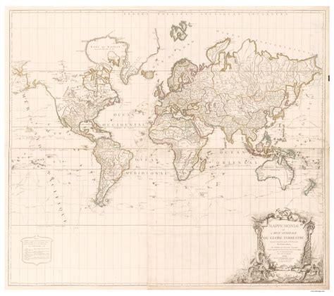 1786 World Map by Delamarche - OLD MAPS