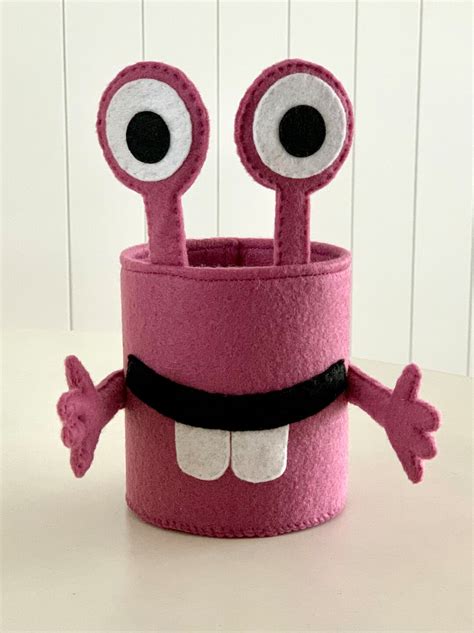 Mugalugs Monster Pencil Cup container tub Felt Stationery Holder One of a Kind Desk Storage - Etsy