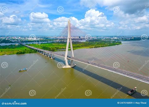 Can Tho Bridge, Can Tho City, Vietnam, Aerial View Stock Image - Image ...