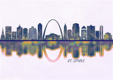 St. Louis Skyline Painting by NextWay Art - Fine Art America