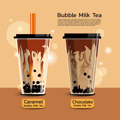 Two flavors of bubble milk tea 1213640 Vector Art at Vecteezy