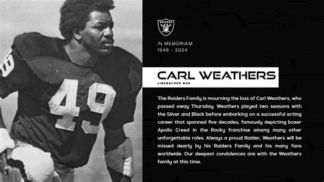 Raiders mourn the passing of Carl Weathers