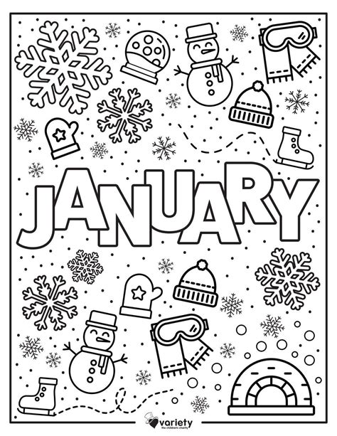 January Coloring Page | New year coloring pages, Coloring pages ...