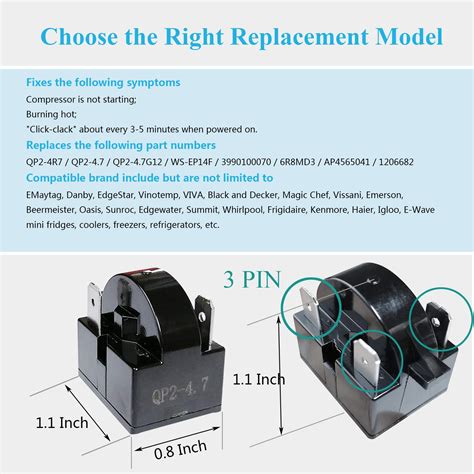 Pin 22 Ohm Refrigerator PTC Start Relay Black Compressor Relay Protector | ubicaciondepersonas ...