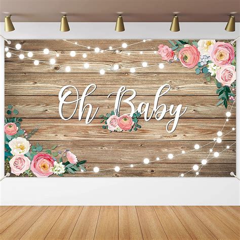 Rustic Wood Baby Shower Backdrop Banner Large Size Oh Baby | Etsy