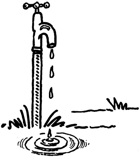 Water Tap Clipart Black And White