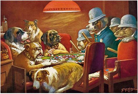 Dogs Playing Poker - In Our Police State - Political Humor