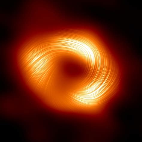 A view of the Milky Way supermassive black hole Sagittarius A* in polarised light | ESO