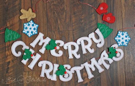 Merry Christmas Bunting - A Bit of Stitch