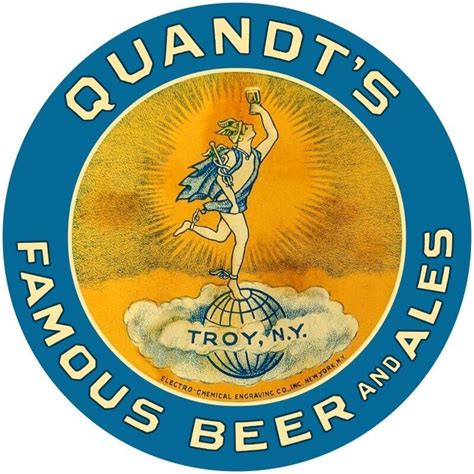 Quandt's Beer & Ale of Troy, New York NEW Sign: 28" Dia. Round AMERICAN ...