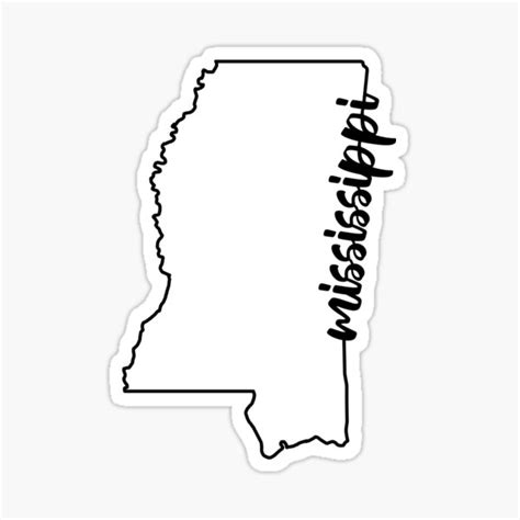 "Mississippi State Outline" Sticker for Sale by EvolvClothing | Redbubble