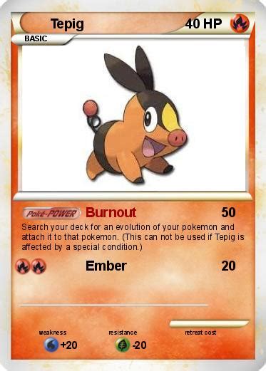 Pokémon Tepig 2 2 - Burnout - My Pokemon Card