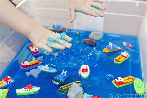 Messy Boats: Sticky, Yummy Toddler Play - Busy Toddler