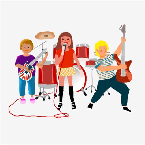 Cartoon Kids Band Singing Elements Element, Kids Clipart, Cartoon Clipart, Singing Clipart PNG ...