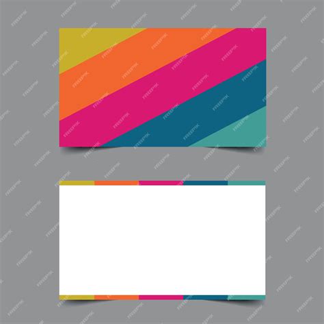 Premium Vector | A colorful business card with a white background.