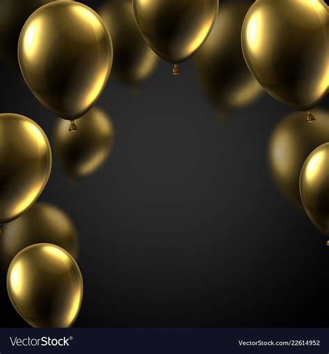 Gold Balloons Black Background