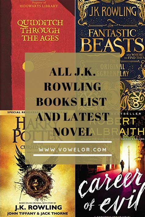 All J.K. Rowling Books List and Latest Novel | Jk rowling books, Jk ...