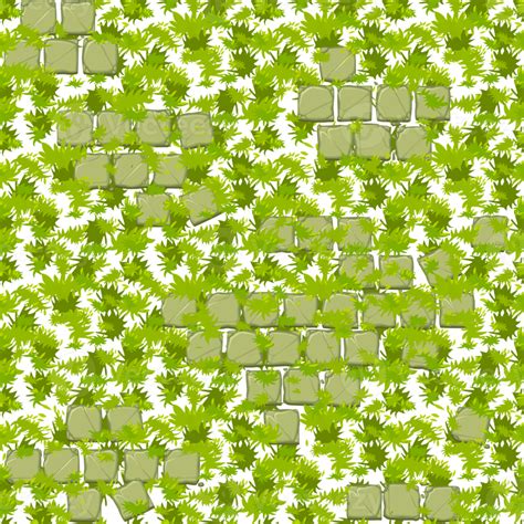 Seamless green grass texture with old stone tiles. 12681434 PNG