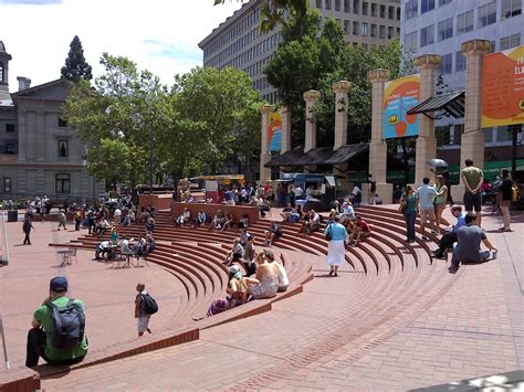 Pioneer Courthouse Square in Portland, Oregon Landscape Architecture, Landscape Design, Portland ...