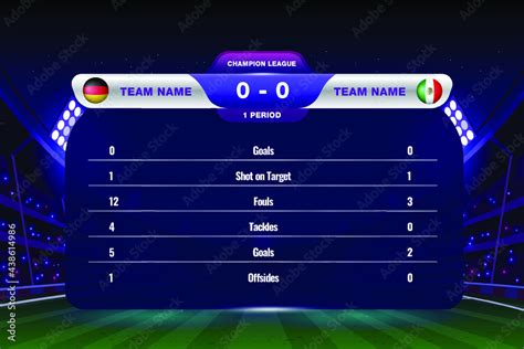 Football Soccer scoreboard fixture broadcast vs team banner abstract vector templates background ...