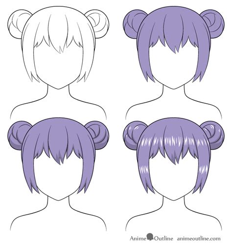 How to Shade Anime Hair Step by Step - AnimeOutline | Anime drawings ...