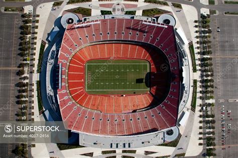 Aerial view of a football stadium, Arrowhead Stadium, Kansas City ...