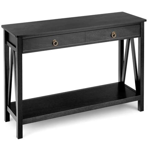 Costway Console Table Storage Shelf Modern Sofa Table W/ Drawer Entryway Hallway Black : Target