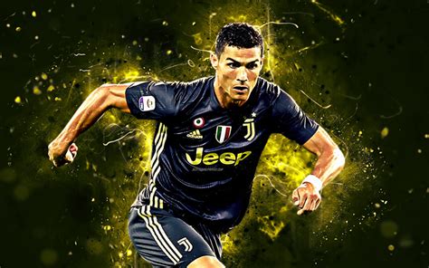 Descargar fondos de pantalla Cristiano Ronaldo, futbolista portugués, uniforme negro, Juventus ...