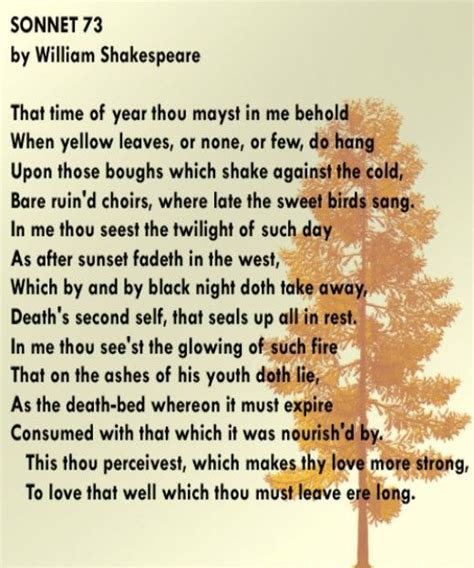 a poem written in the language of shakespeare's sonnet 73 by william ...