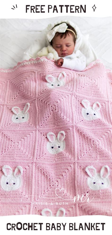 Bunny Crochet Baby Blanket (Free Pattern) - Maisie and Ruth