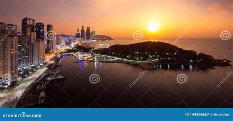 Busan Beach View from Roof Top of Hotel in Busan City Stock Image ...