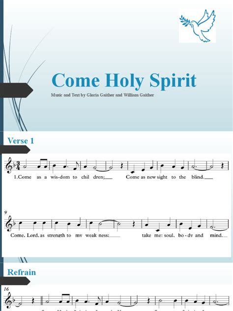 Come Holy Spirit: Music and Text by Gloria Gaither and William Gaither | PDF