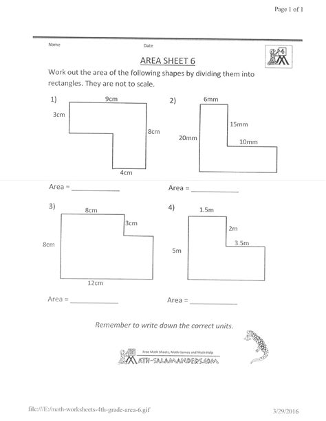 Composite Solids Worksheet