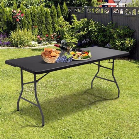 6′ Folding Table Portable Plastic Picnic Party Dining Camp Tables Indoor Outdoor Modern ...