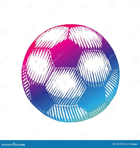 Rainbow Colored Vectorized Ink Sketch of Soccer Ball Illustration Stock Vector - Illustration of ...