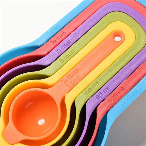 Plastic Measuring Spoons Cups Tablespoon Set Tools For Baking Coffee Colorful-in Measuring ...