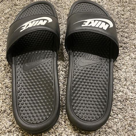 Black Nike Slides - Size 10/11 - Worn them twice... - Depop