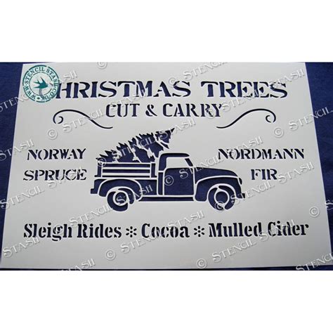 Christmas Tree Truck Stencil - A5