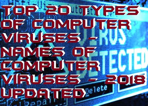 Top 20 Types of Computer Viruses - Names of Computer Viruses