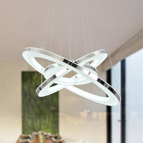 UNITARY BRAND Modern Warm White LED Acrylic Pendant Light With 3 Rings ...